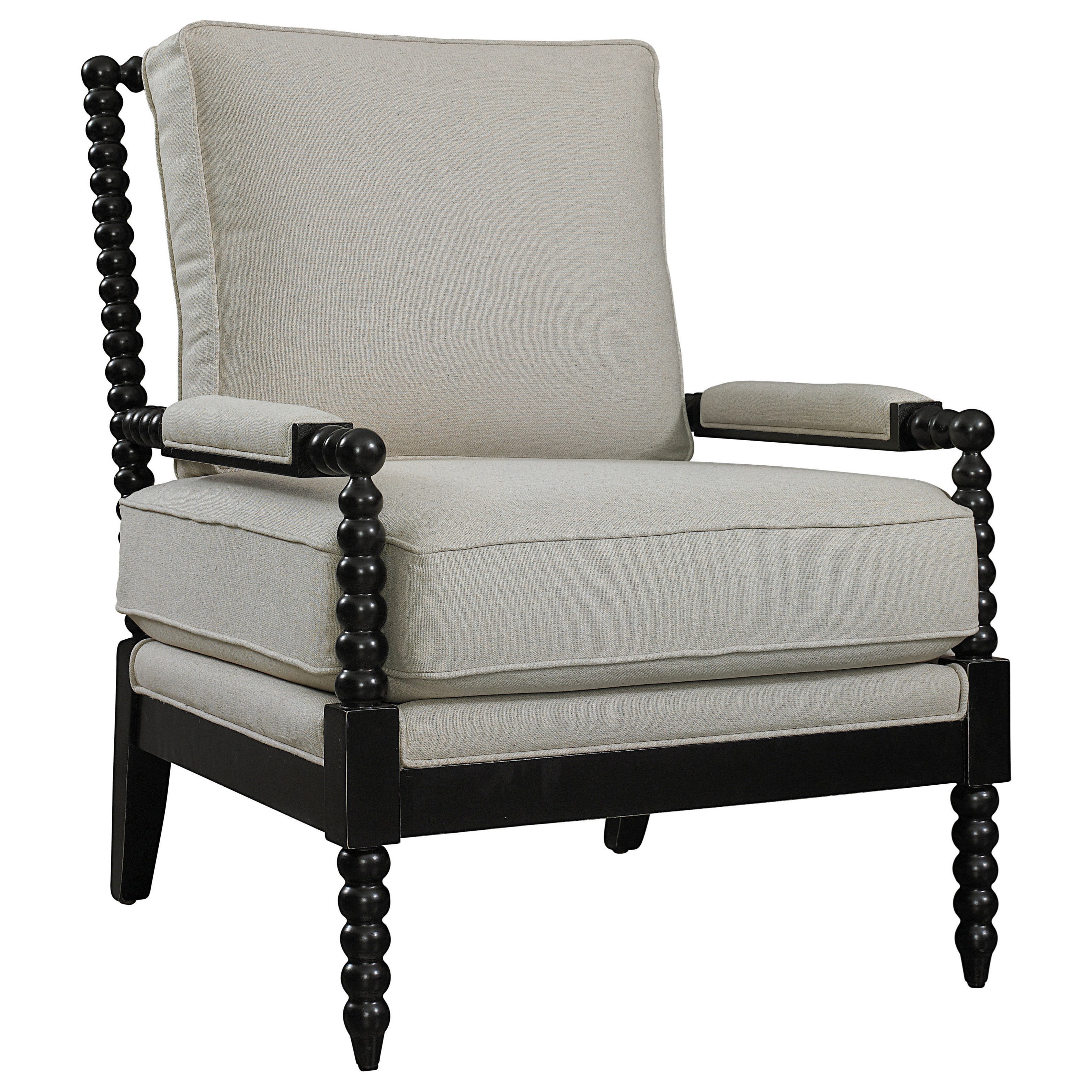 Exposed wood shop frame accent chair
